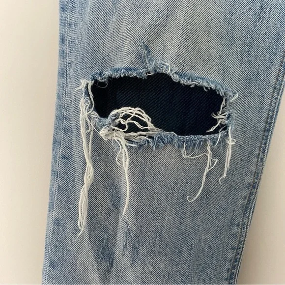Aritzia Denim Forum Size 25 The Joni High Rise Loose 26L Distressed - Picture 7 of 16